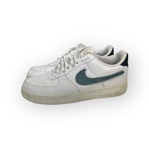 NIKE Air Force 1 Men's Size 15 White Denim Removable Swoosh CT2263-100